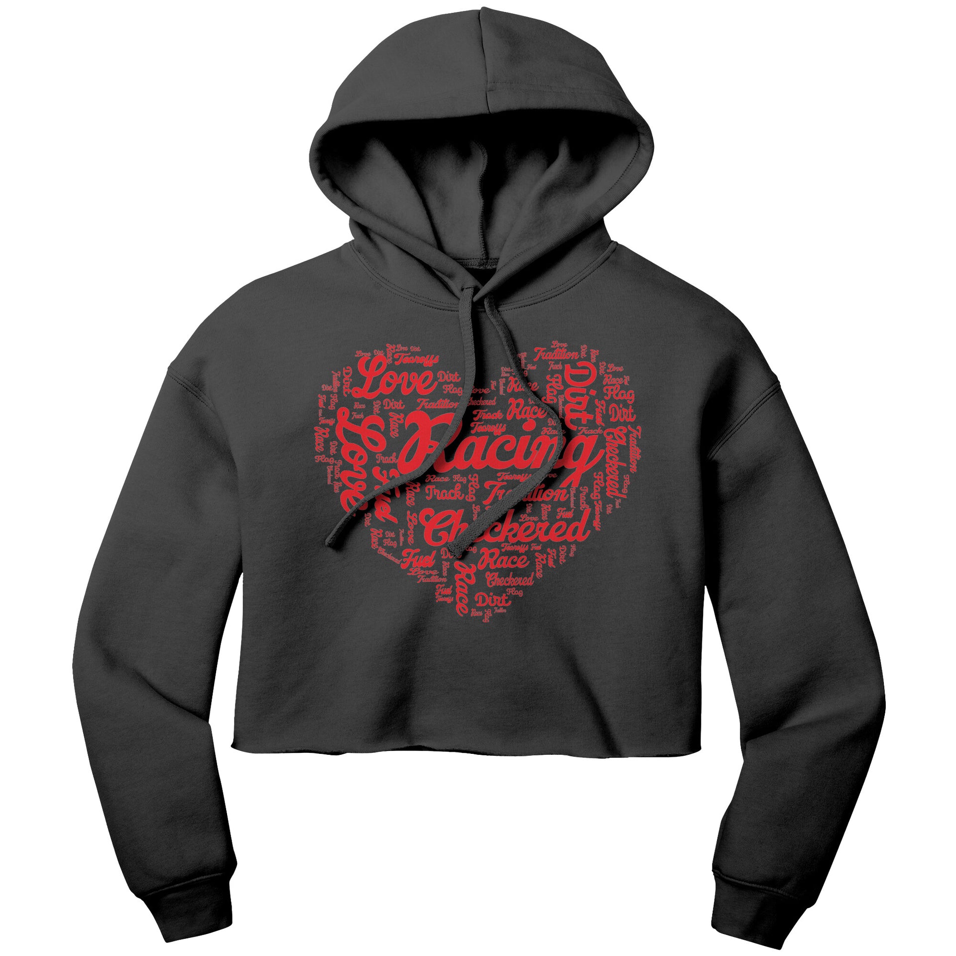 dirt track racing crop top hoodie