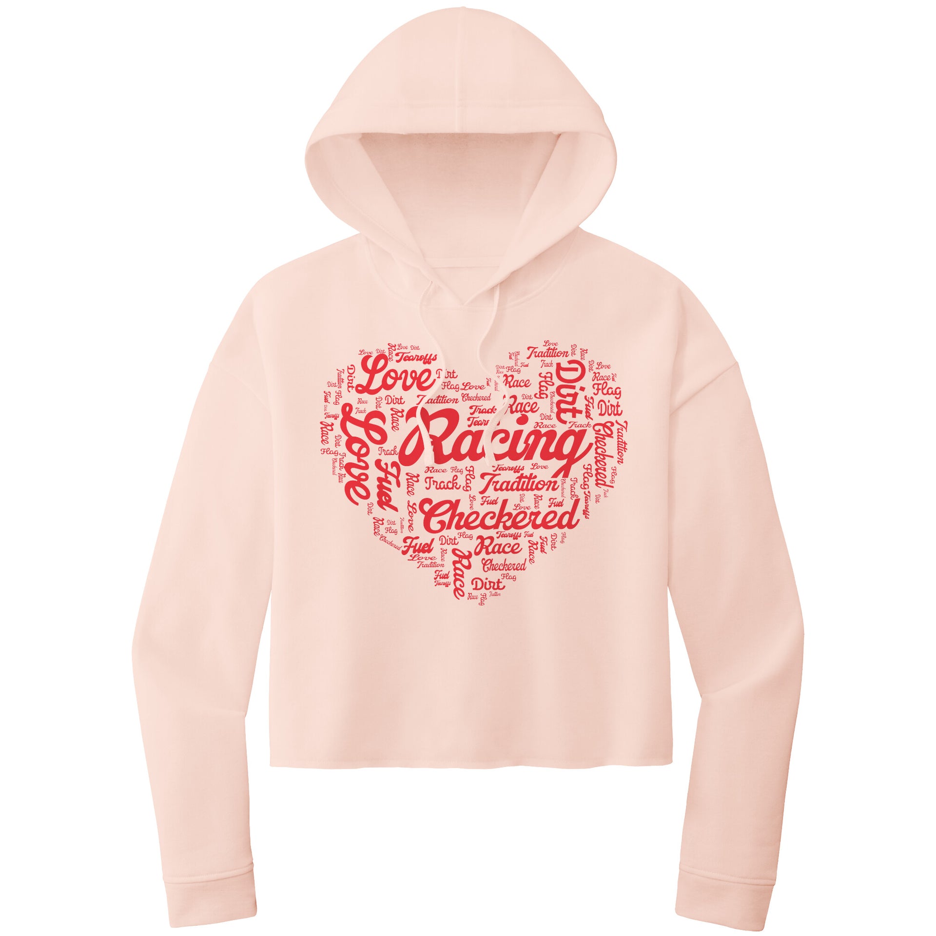 dirt track racing crop top hoodie