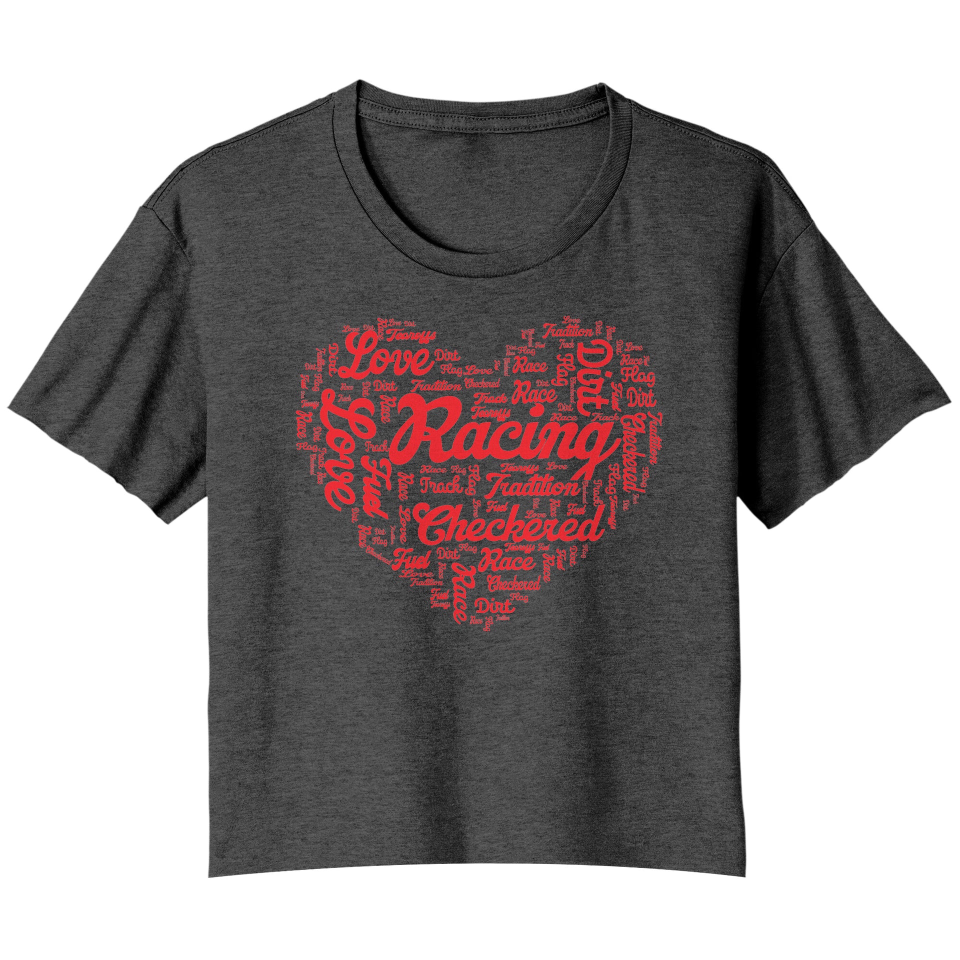 dirt track racing flowy crop t-shirt