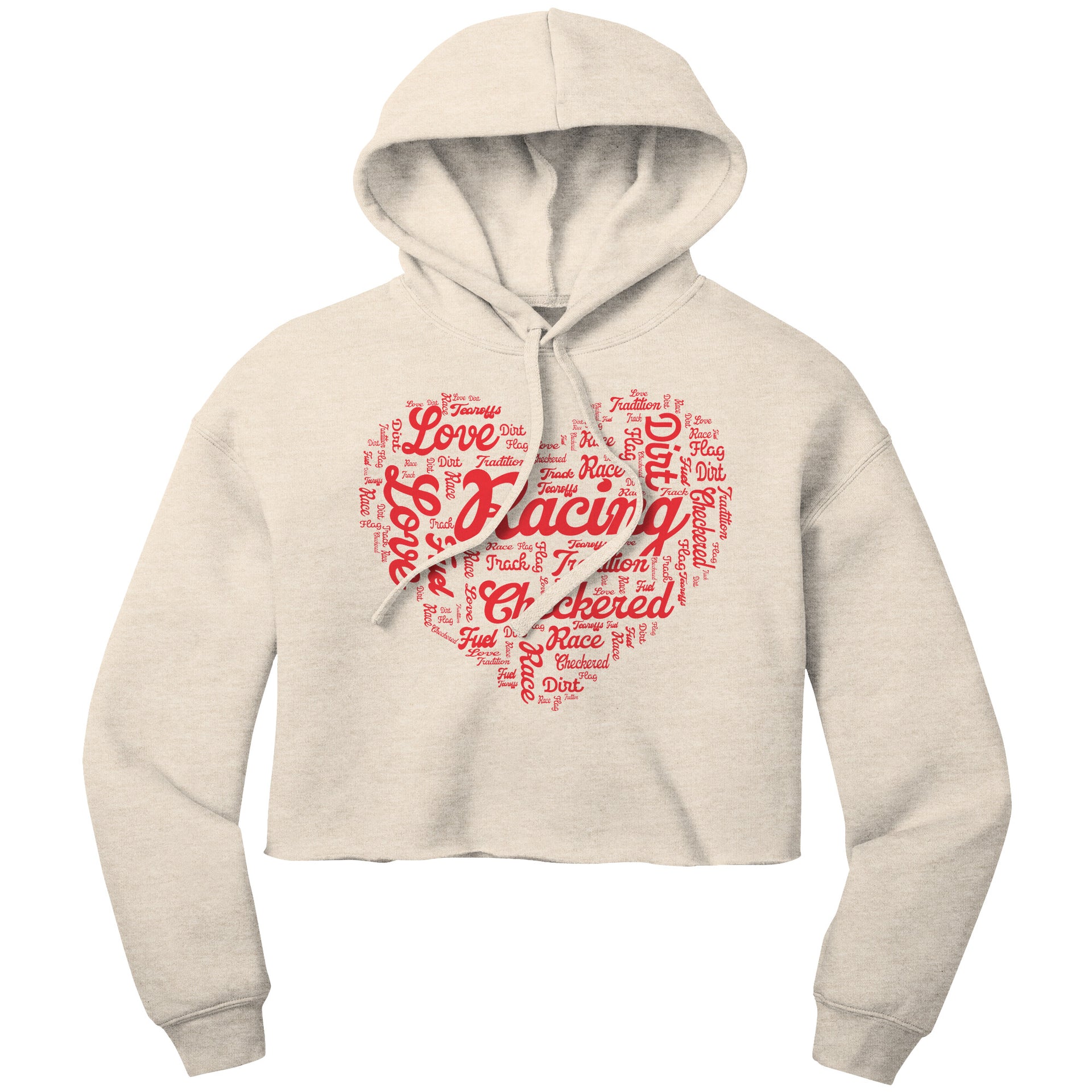 dirt track racing crop top hoodie