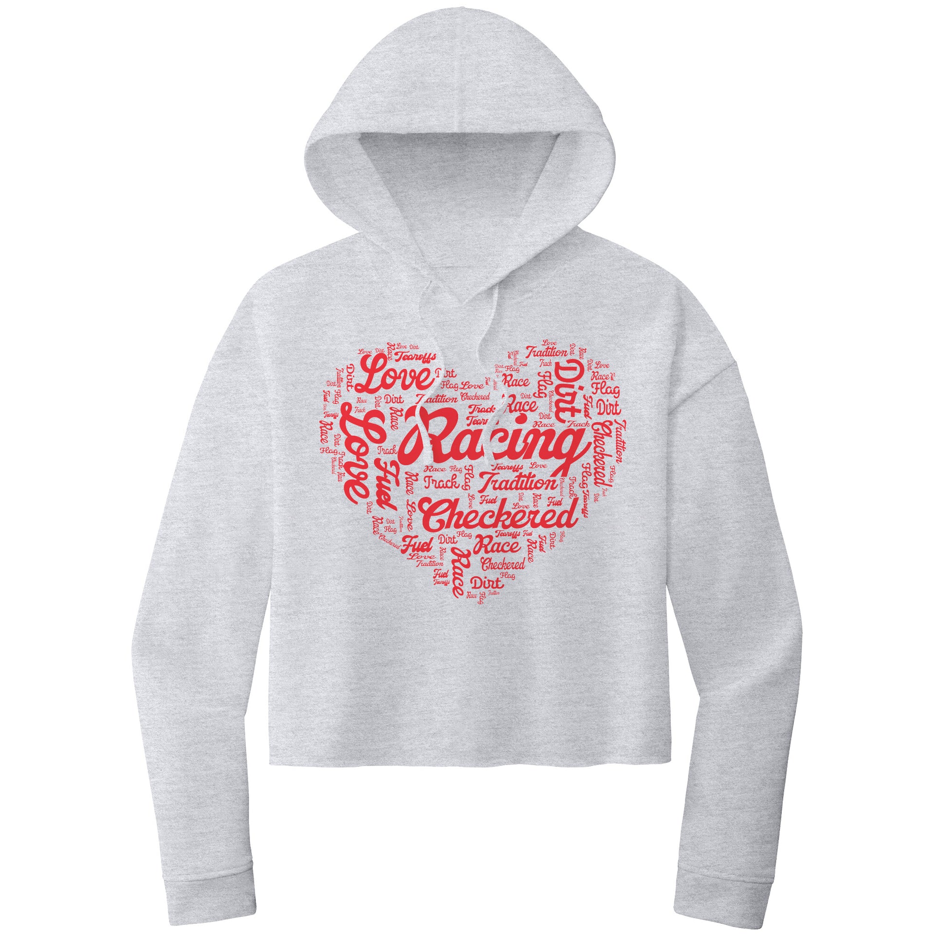 dirt track racing crop top hoodie