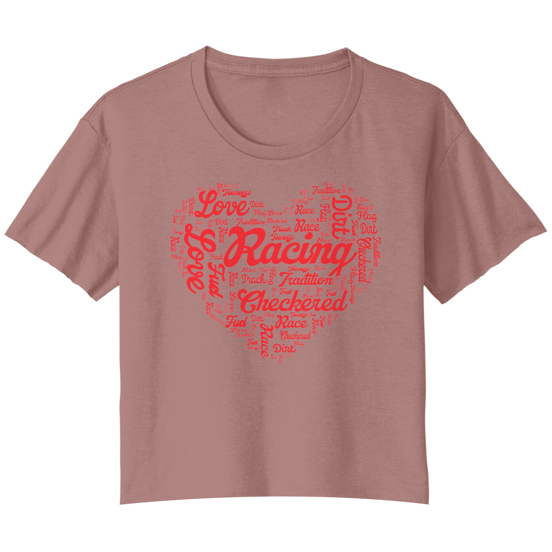 dirt track racing flowy crop t-shirt