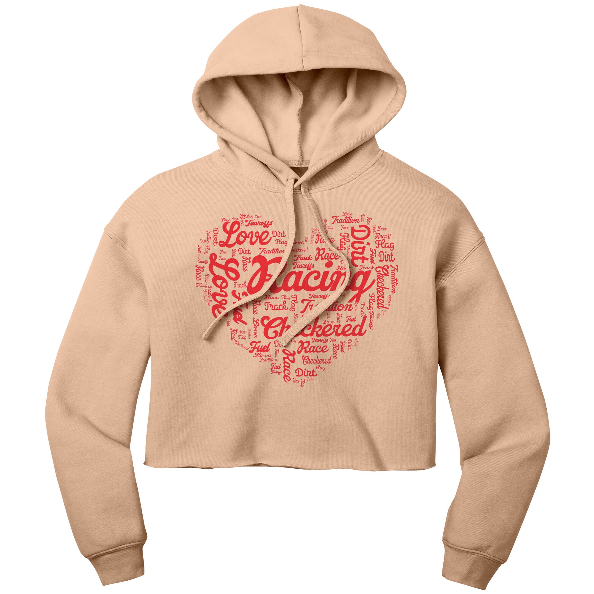 dirt track racing crop top hoodie