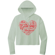 dirt track racing crop top hoodie