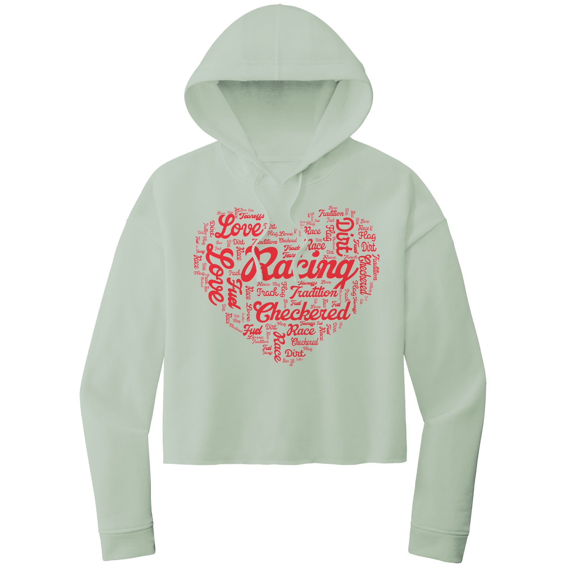 dirt track racing crop top hoodie