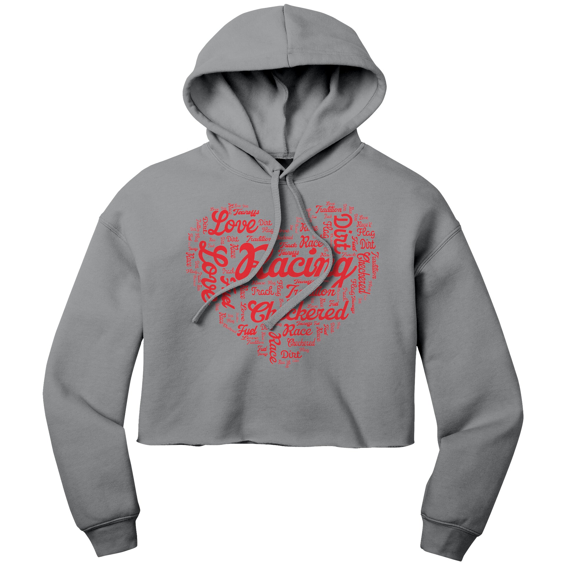 dirt track racing crop top hoodie