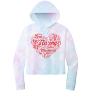 dirt track racing crop top hoodie