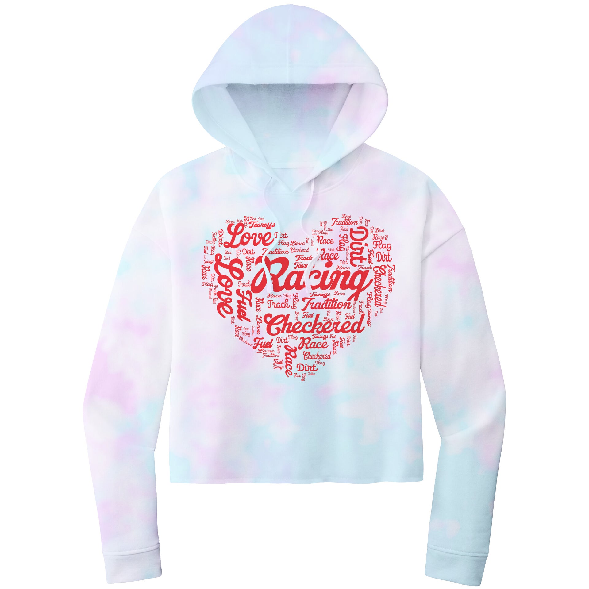 dirt track racing crop top hoodie