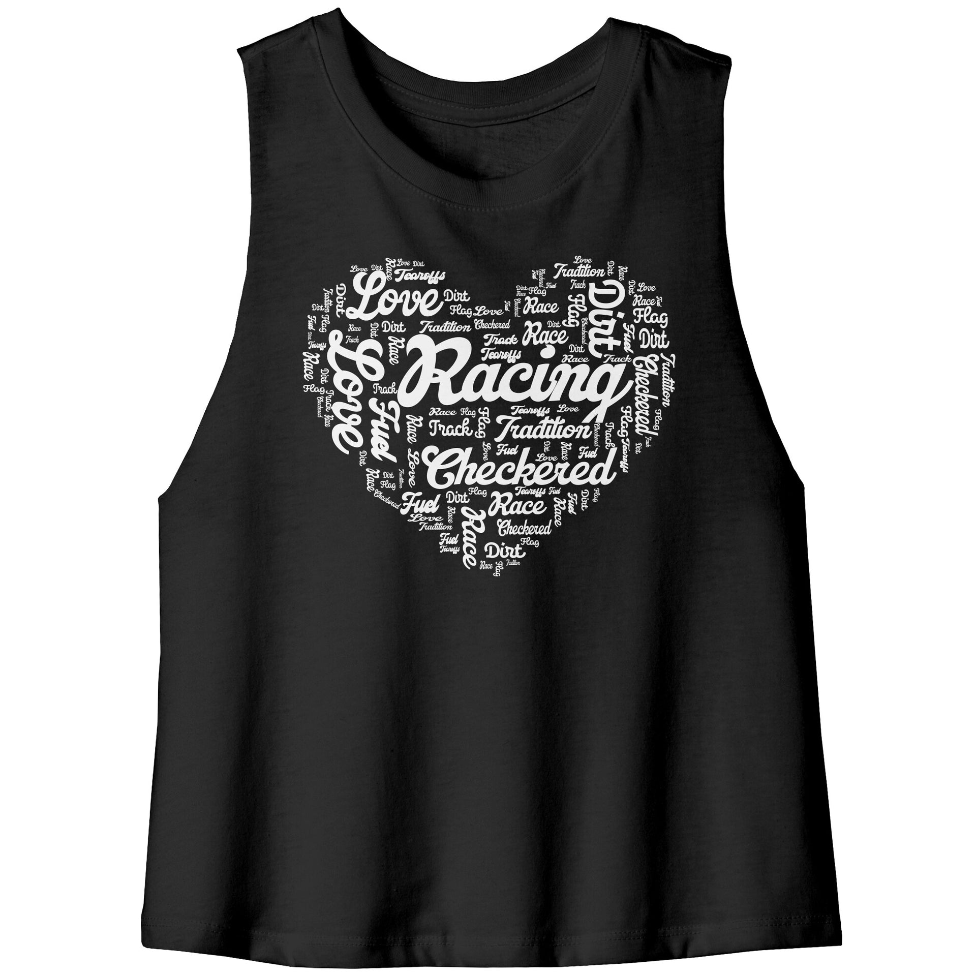 dirt track racing racerback crop tank
