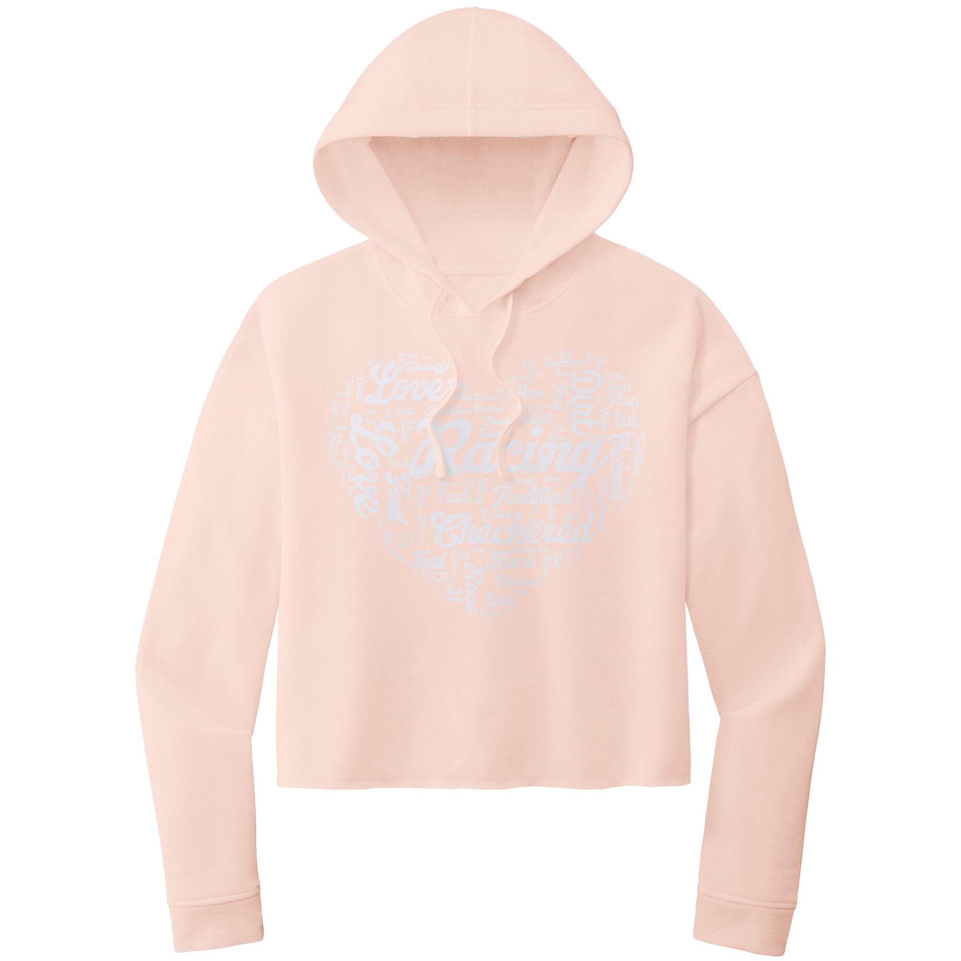 dirt track racing crop hoodie
