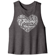 dirt track racing racerback crop tank