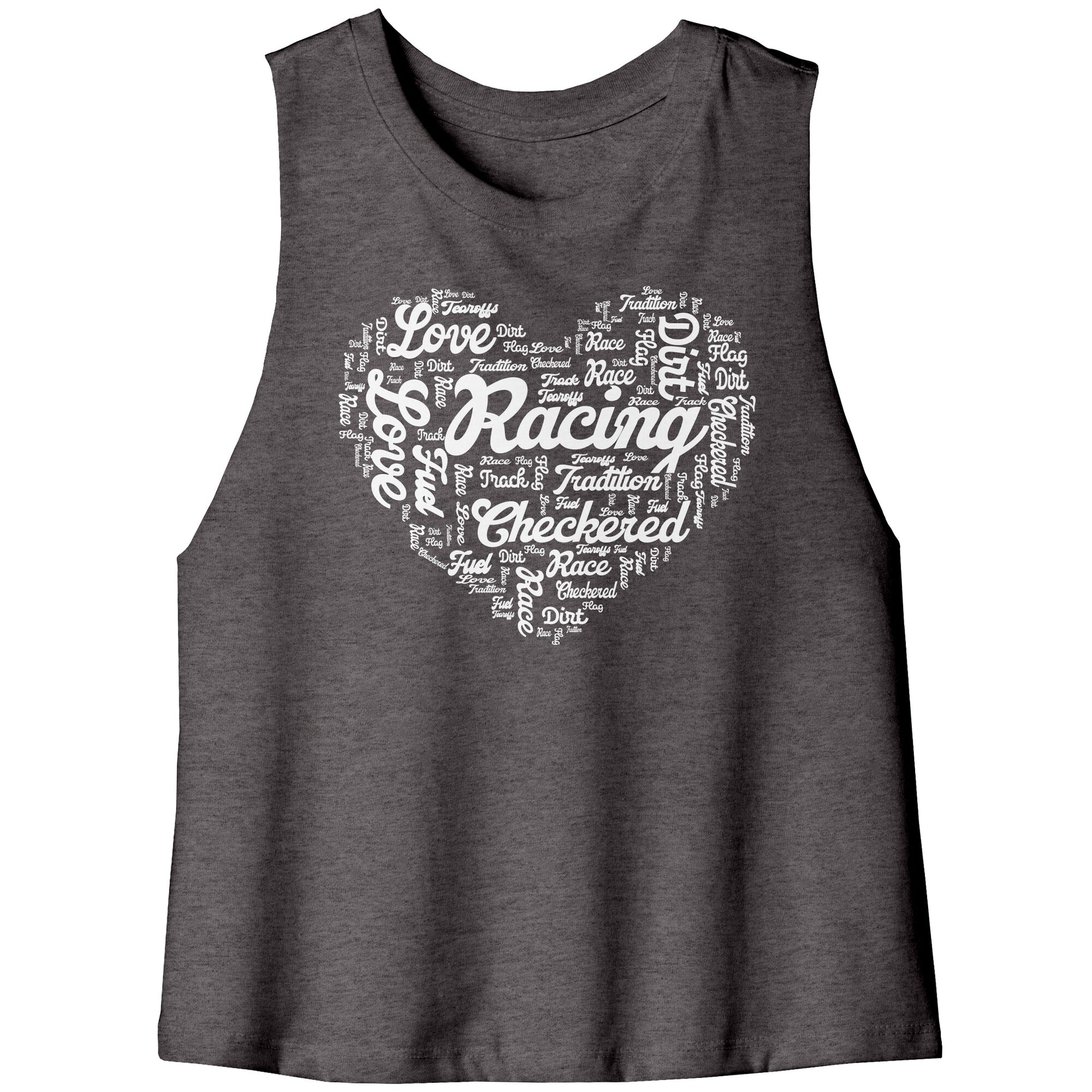 dirt track racing racerback crop tank