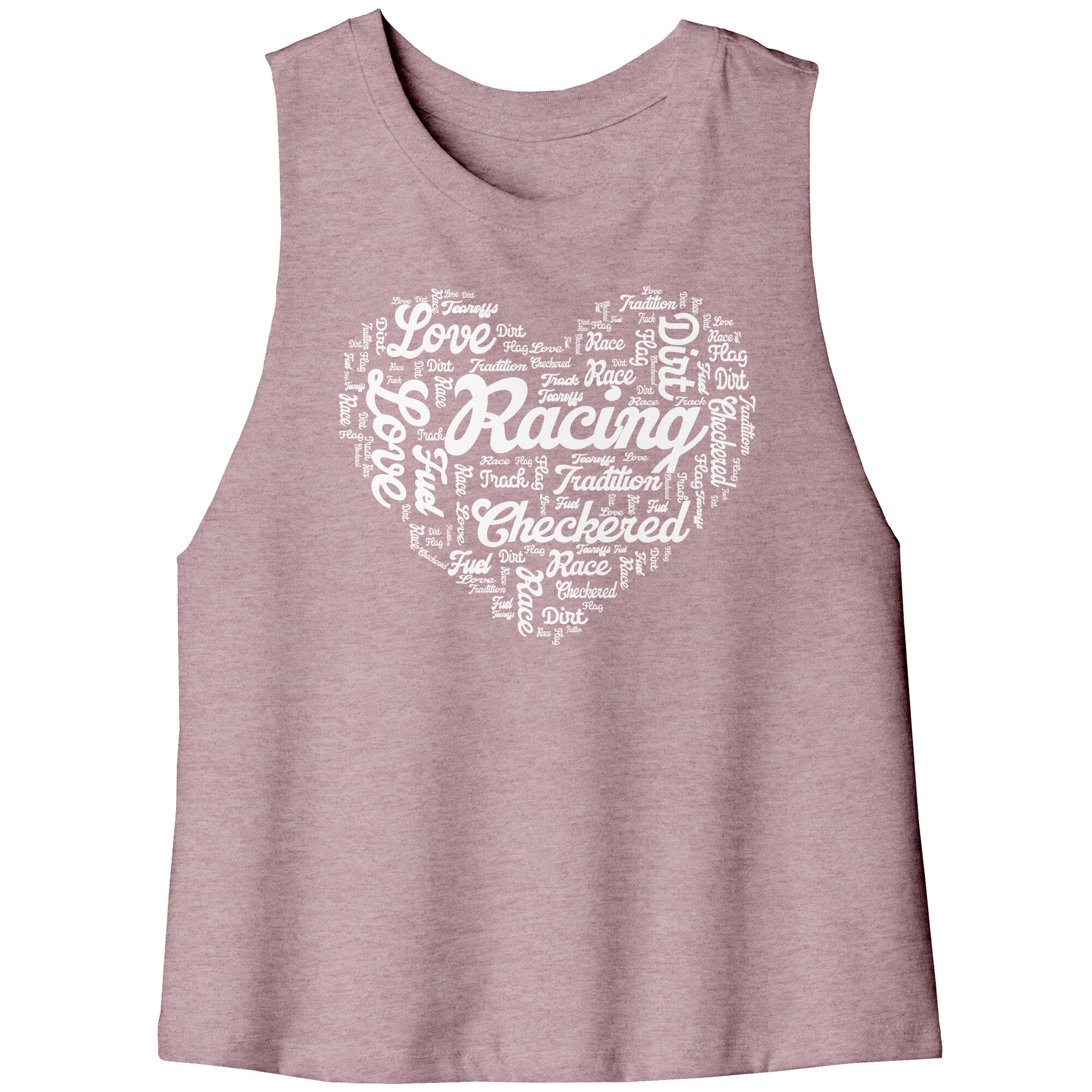 dirt track racing racerback crop tank