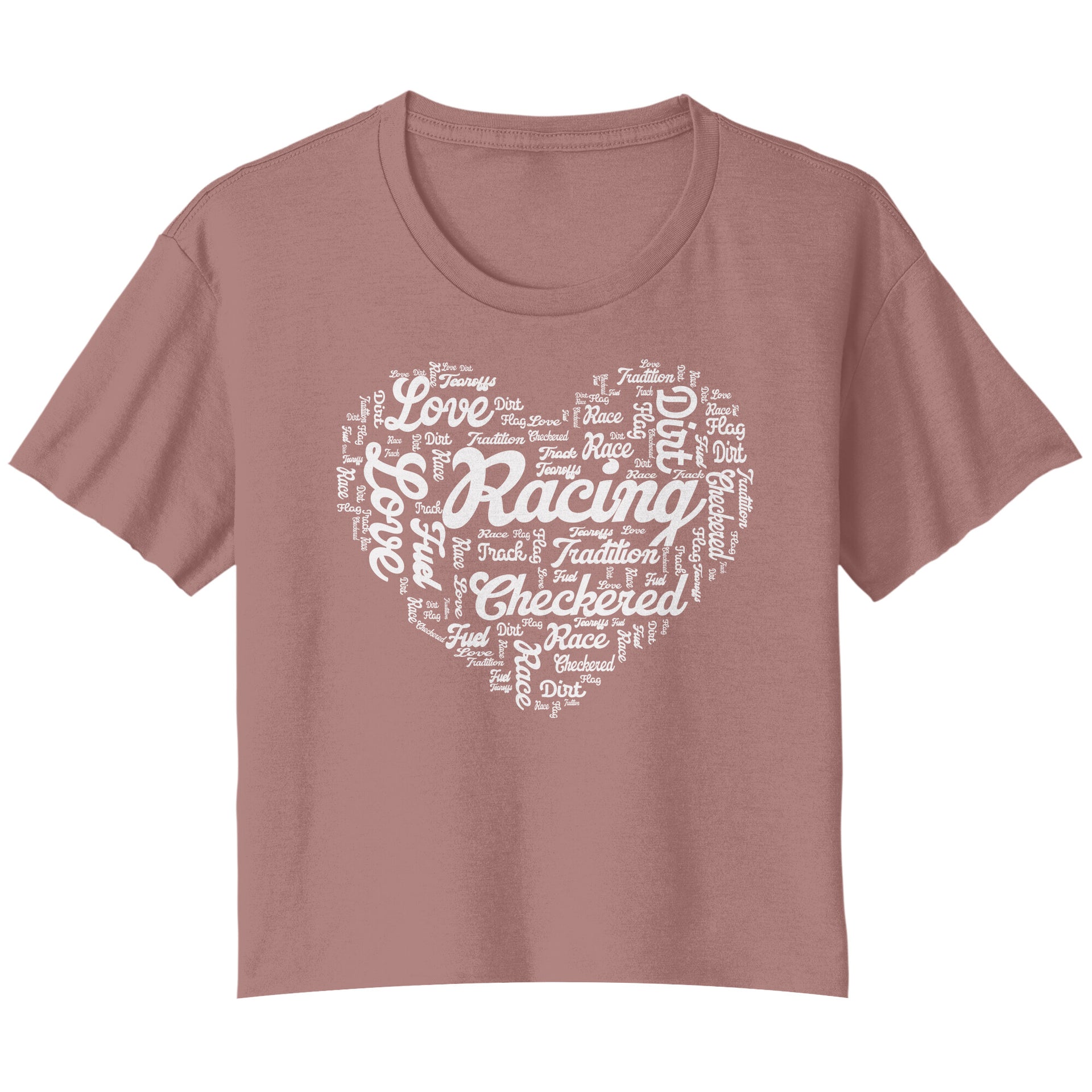 dirt track racing flowy crop t-shirt
