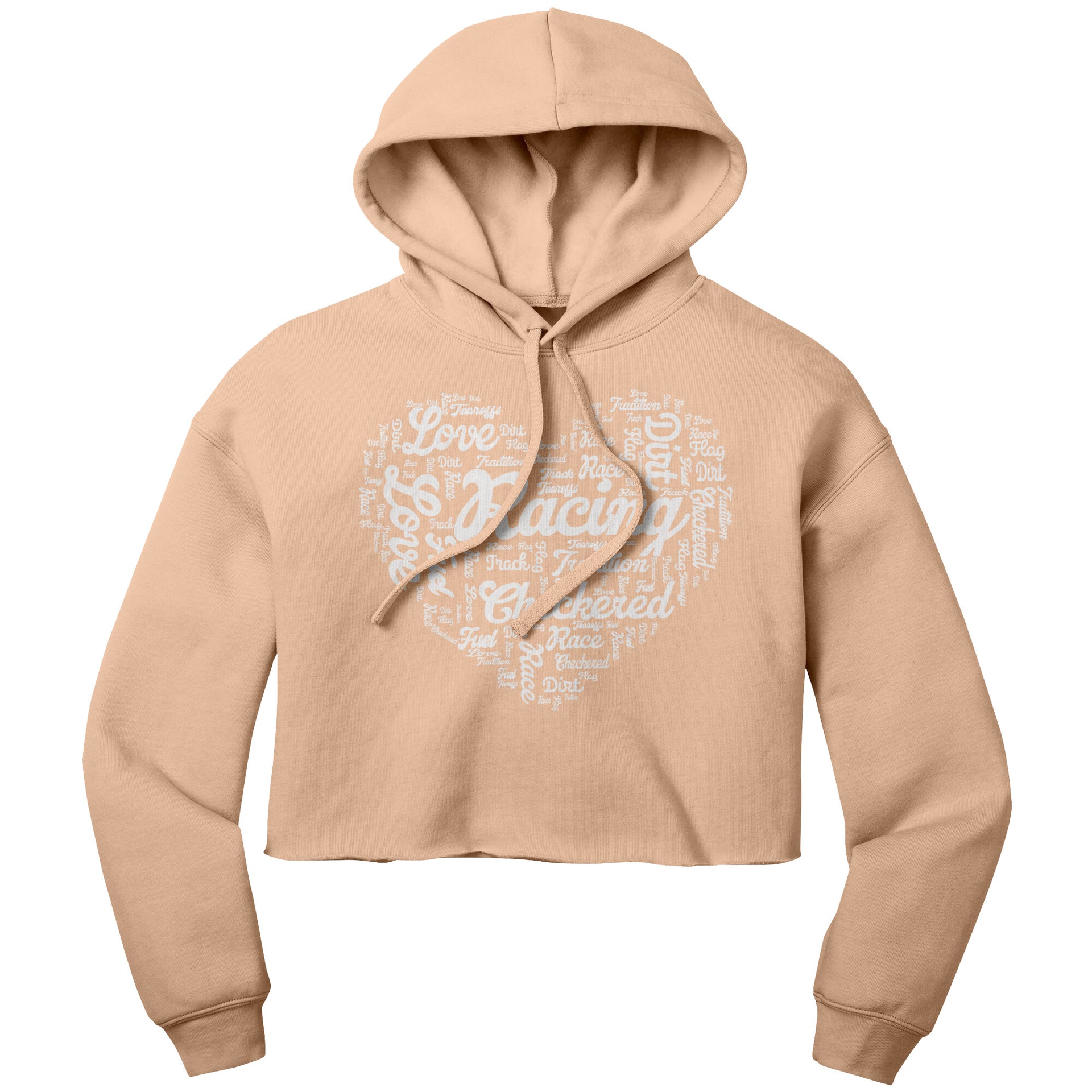 dirt track racing crop hoodie