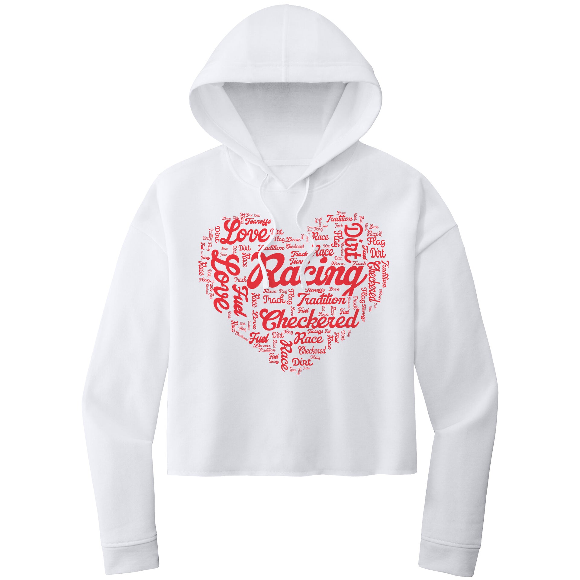 dirt track racing crop top hoodie