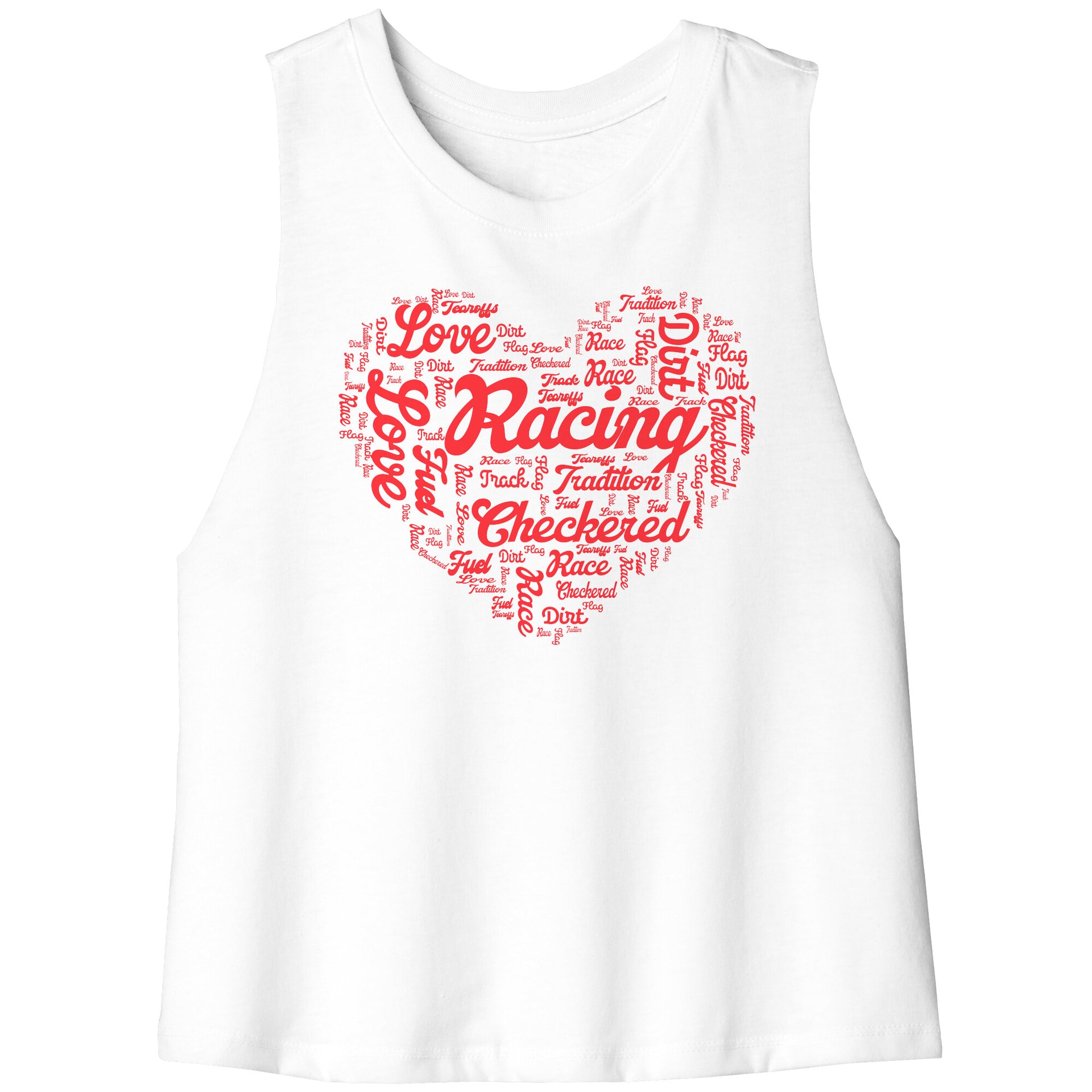 dirt track racing crop racerback tank top