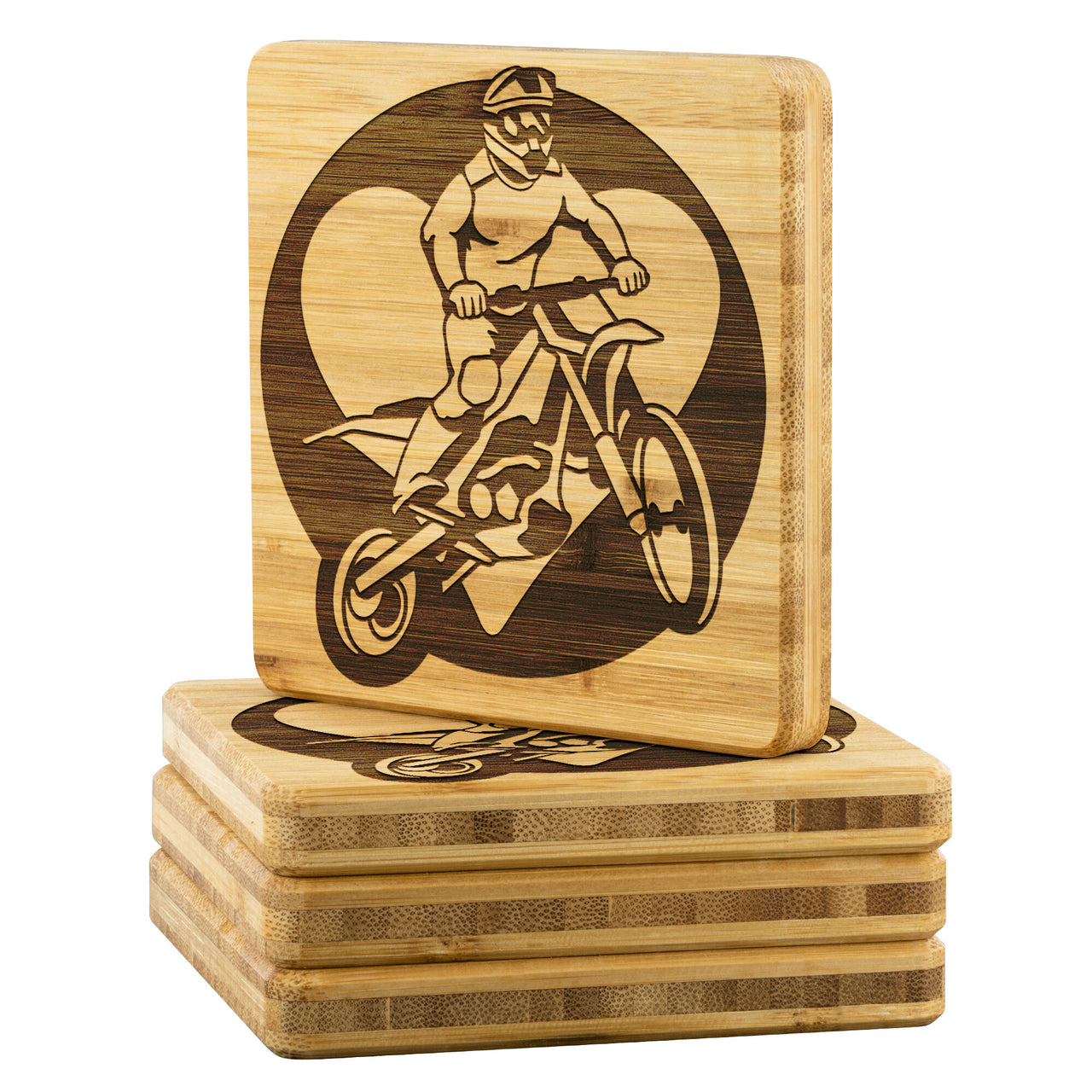Motocross USA Bamboo Coaster