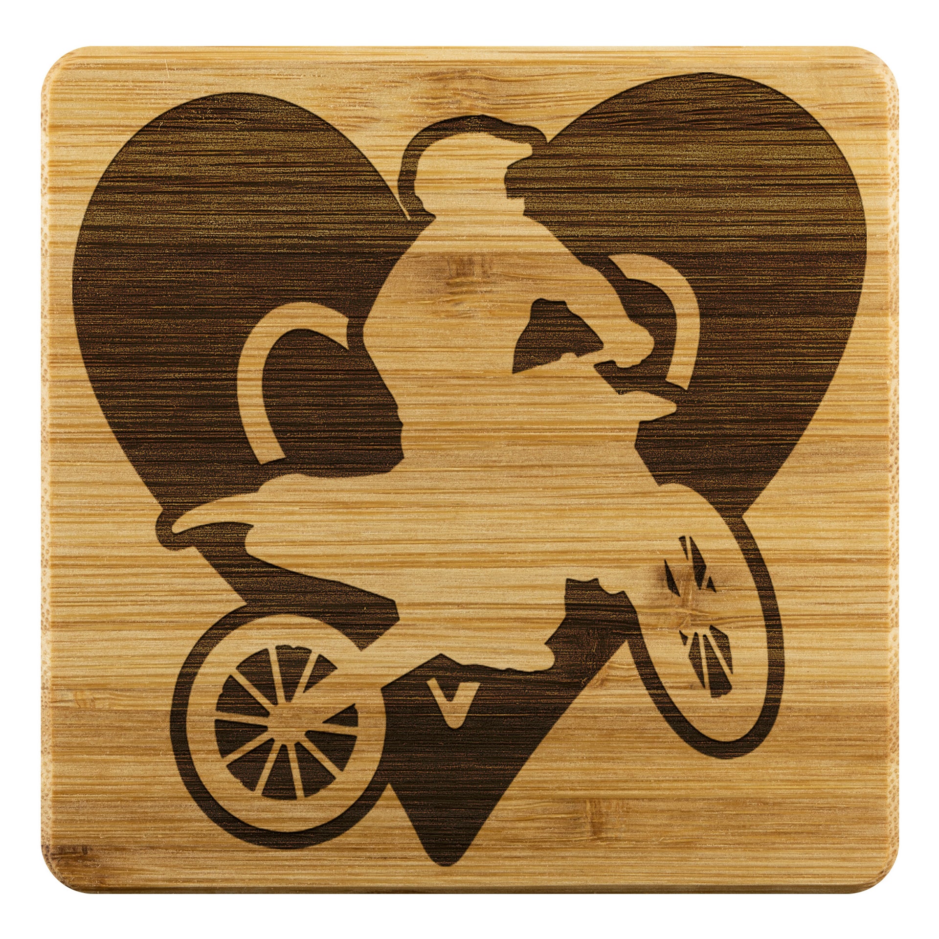 Motocross Bamboo Coaster