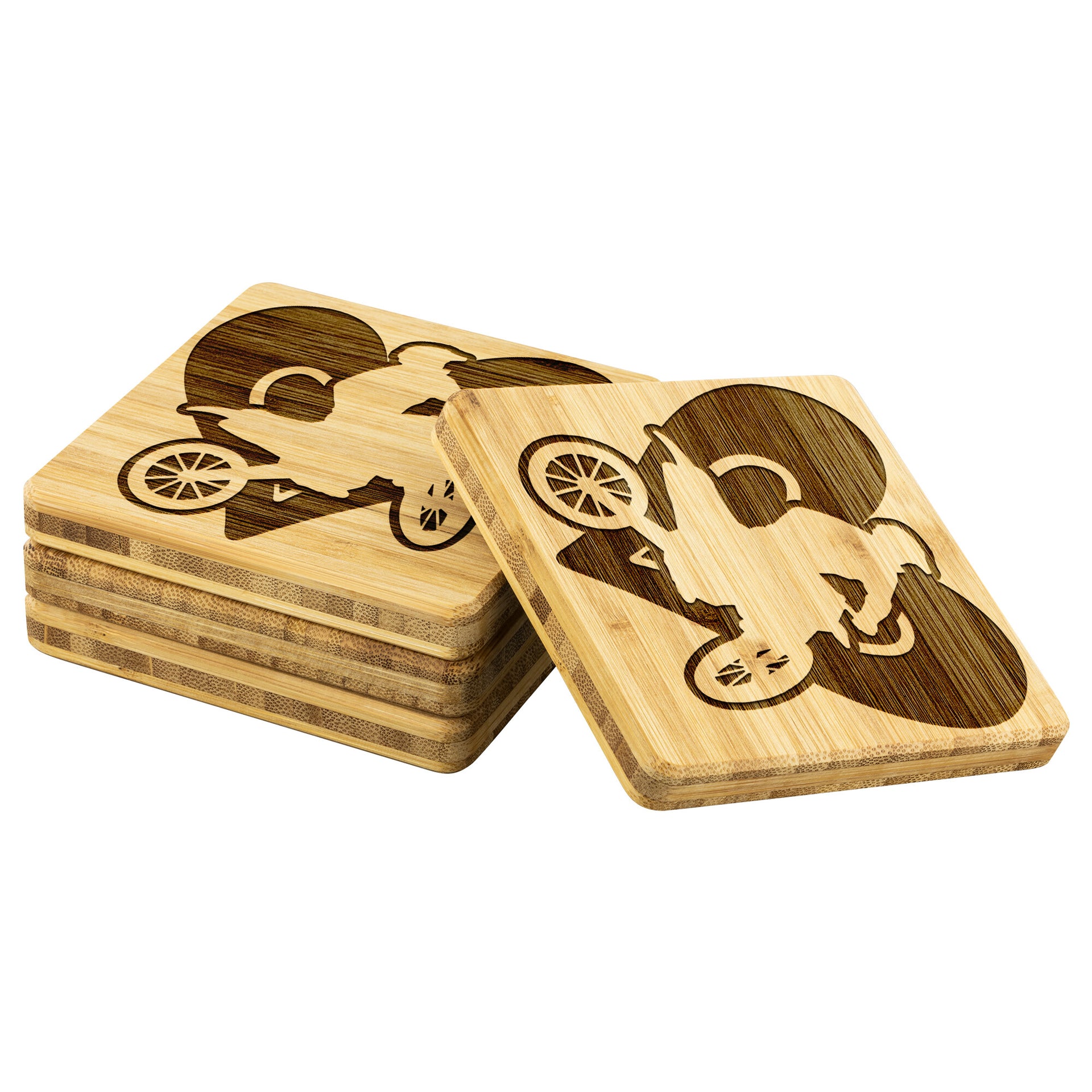 Motocross Bamboo Coaster