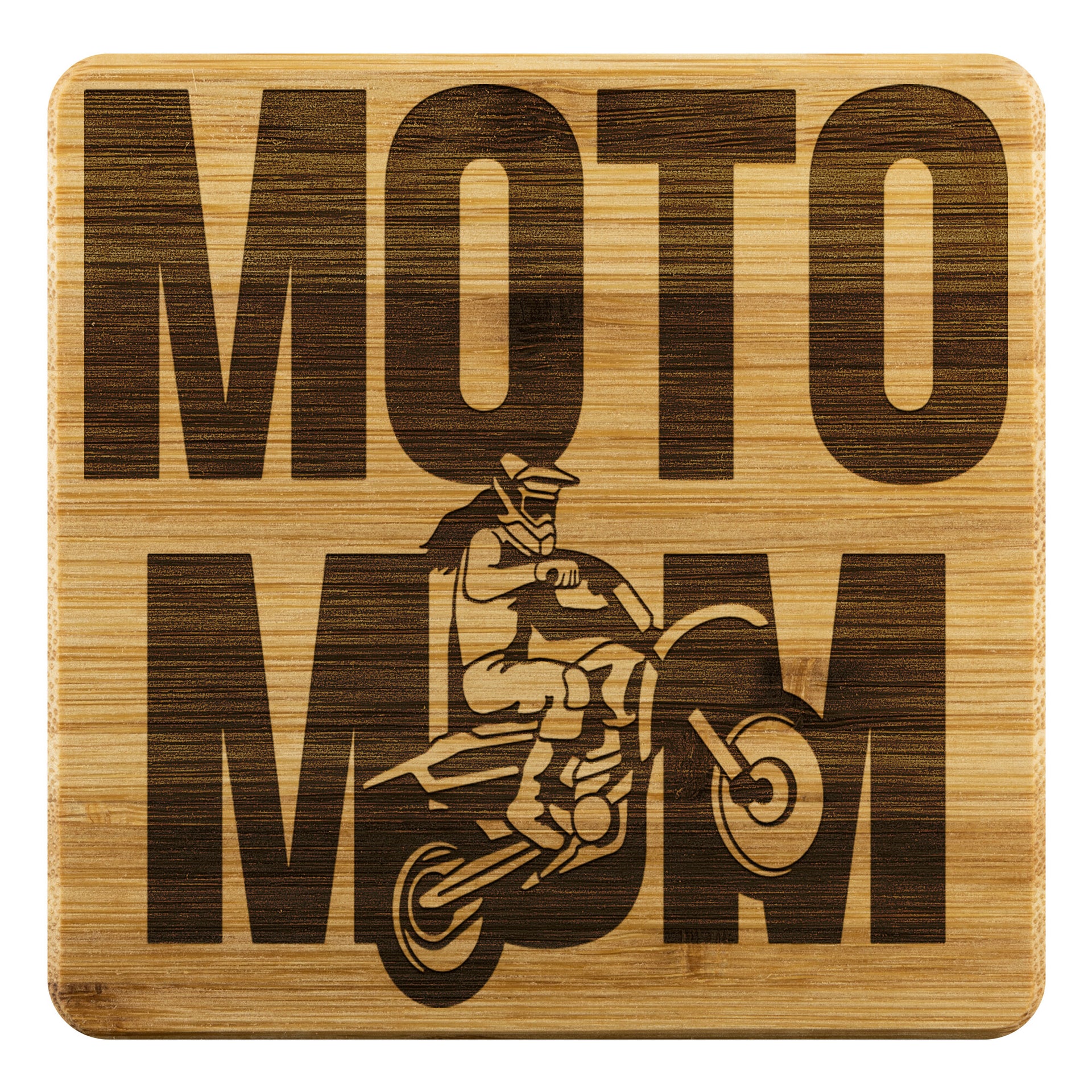 Motocross Mom Bamboo Coaster