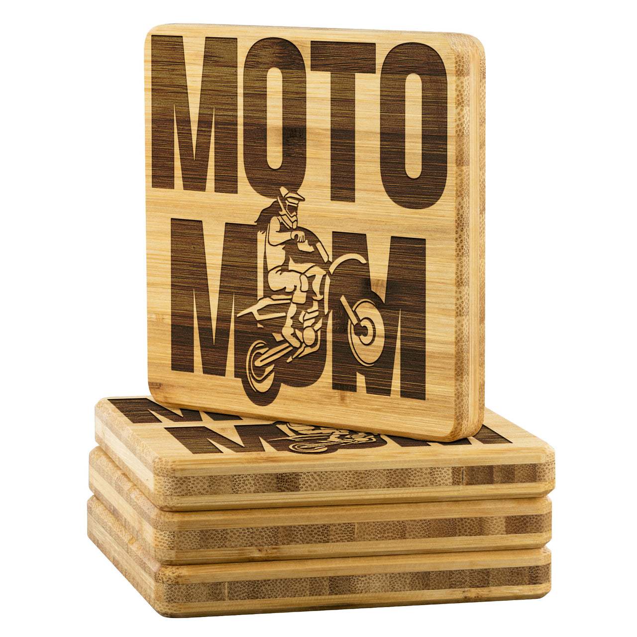 Motocross Mom Bamboo Coaster
