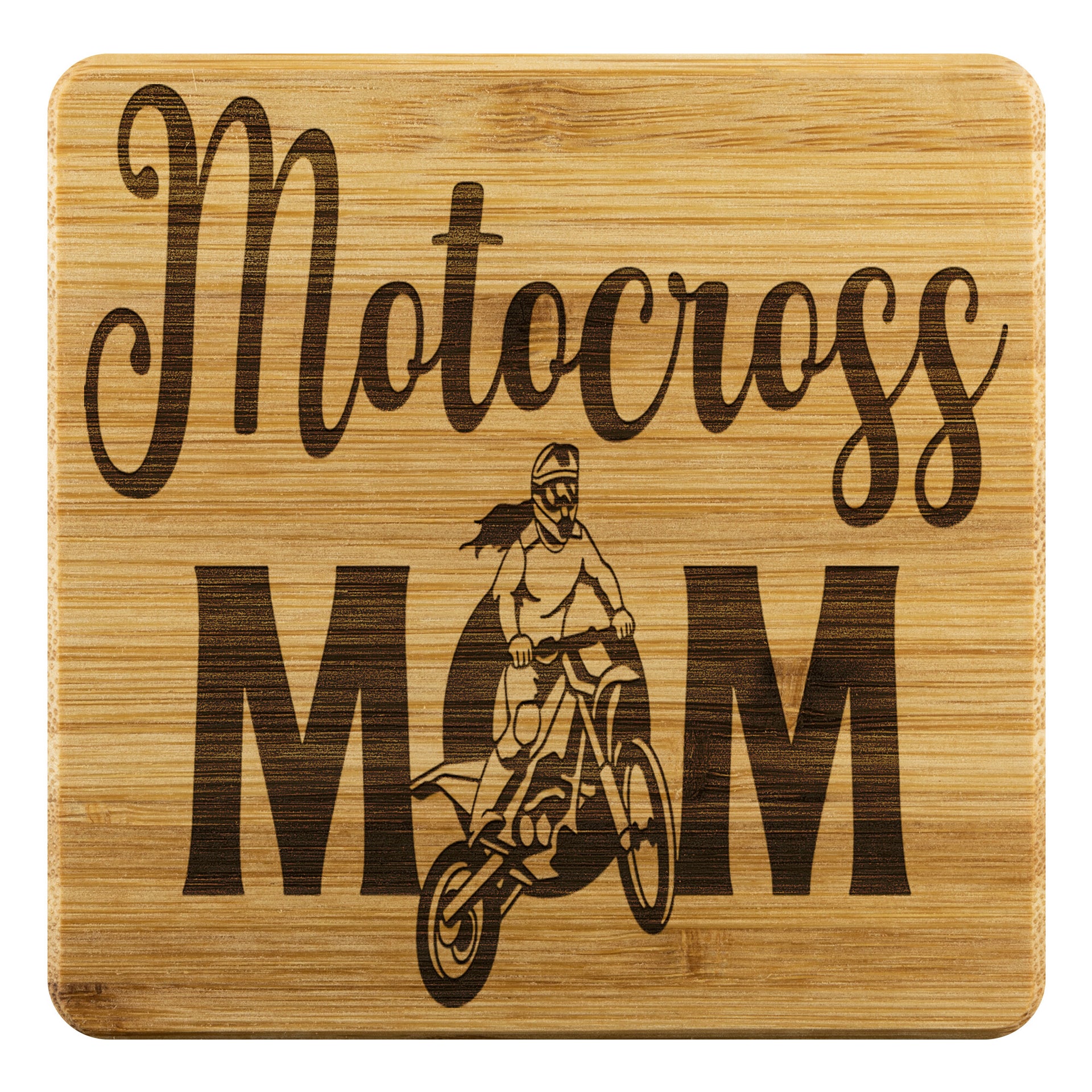 Motocross Mom Bamboo Coaster