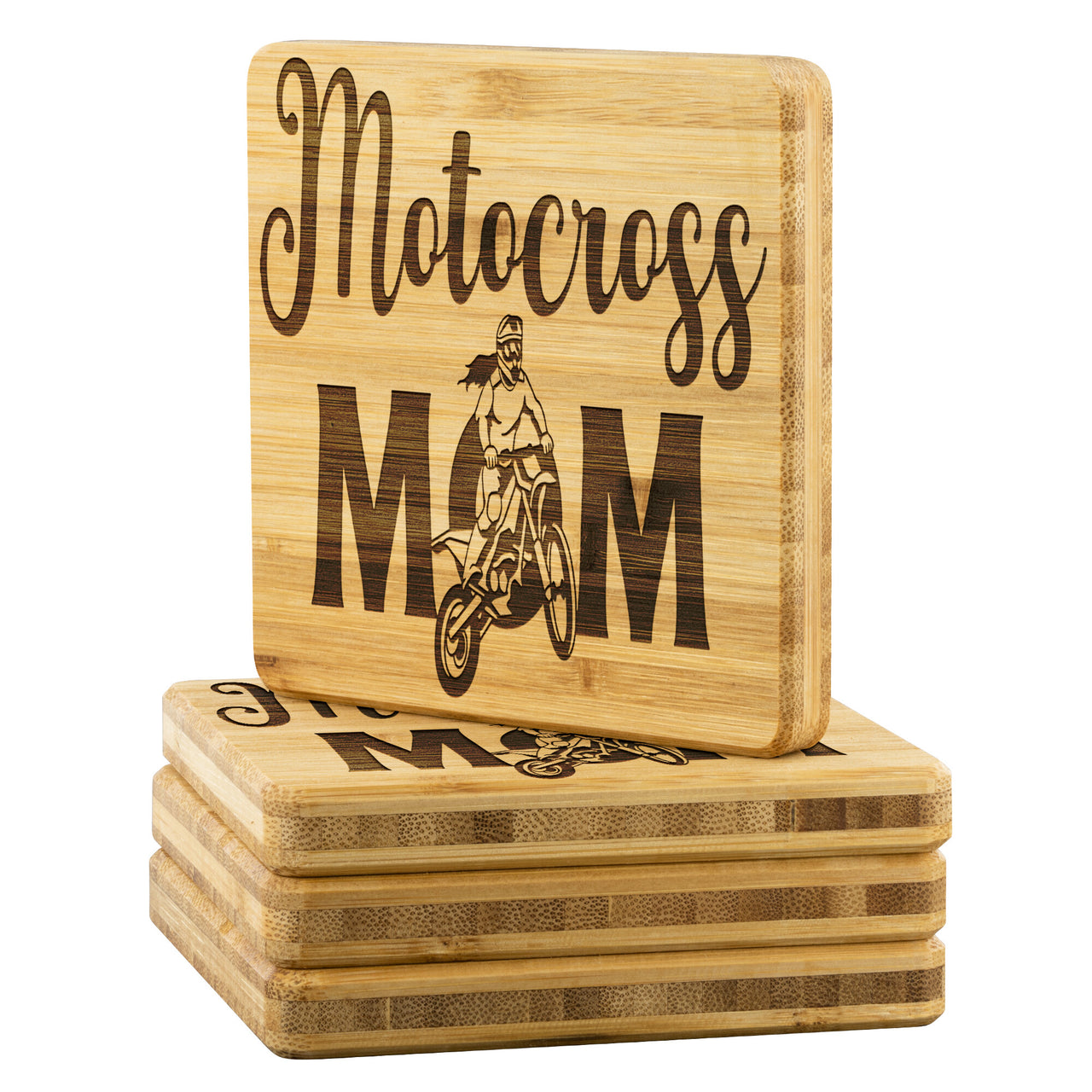 Motocross Mom Bamboo Coaster