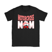 Motocross Mom apparel collection featuring premium women's t-shirts, lightweight racerback tanks, soft v-necks, and cozy fleece hoodies designed for dirt bike racing families.