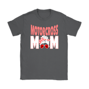 Motocross Mom apparel collection featuring premium women's t-shirts, lightweight racerback tanks, soft v-necks, and cozy fleece hoodies designed for dirt bike racing families.