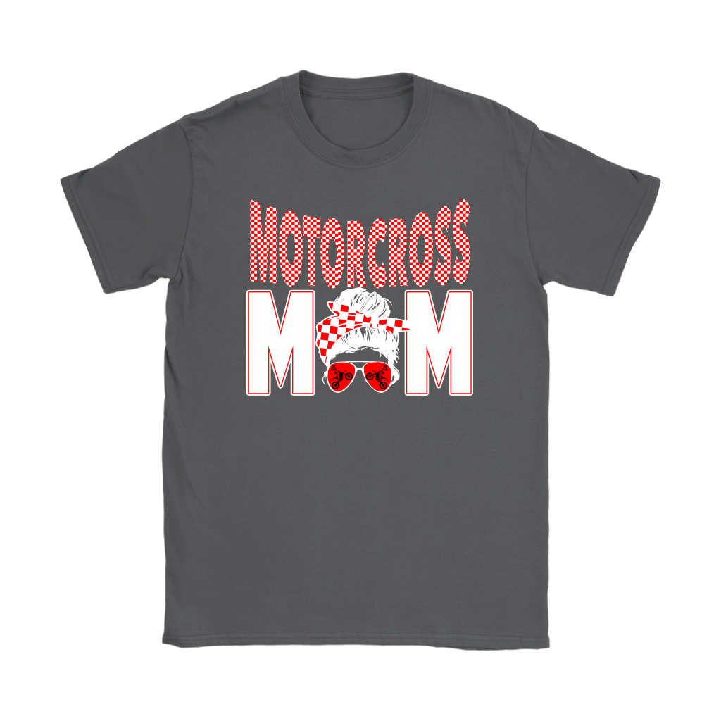 Motocross Mom apparel collection featuring premium women's t-shirts, lightweight racerback tanks, soft v-necks, and cozy fleece hoodies designed for dirt bike racing families.