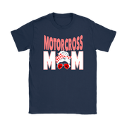 Motocross Mom apparel collection featuring premium women's t-shirts, lightweight racerback tanks, soft v-necks, and cozy fleece hoodies designed for dirt bike racing families.