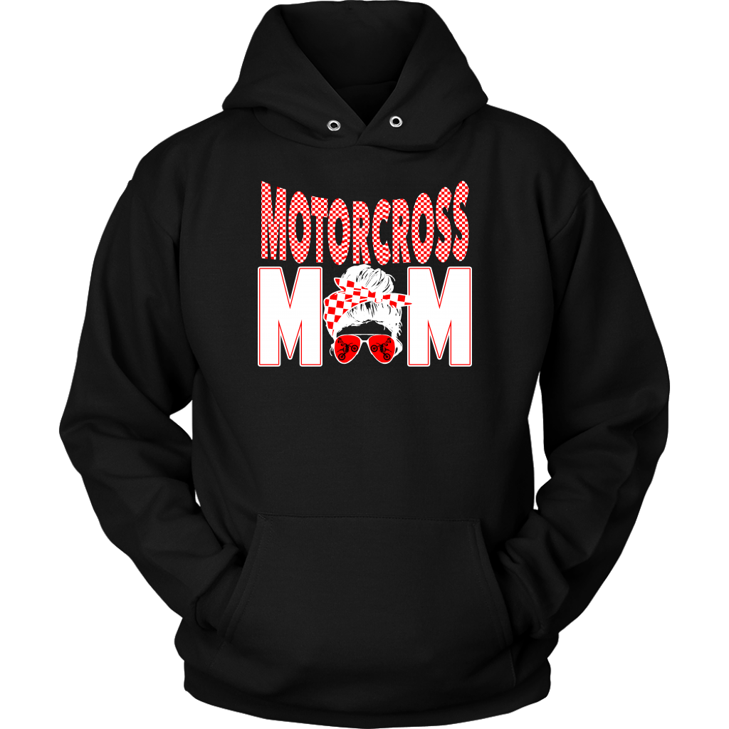 Motocross Mom apparel collection featuring premium women's t-shirts, lightweight racerback tanks, soft v-necks, and cozy fleece hoodies designed for dirt bike racing families.