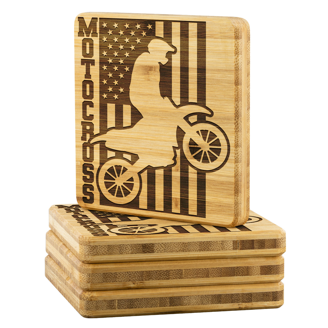 Motocross USA Bamboo Coaster