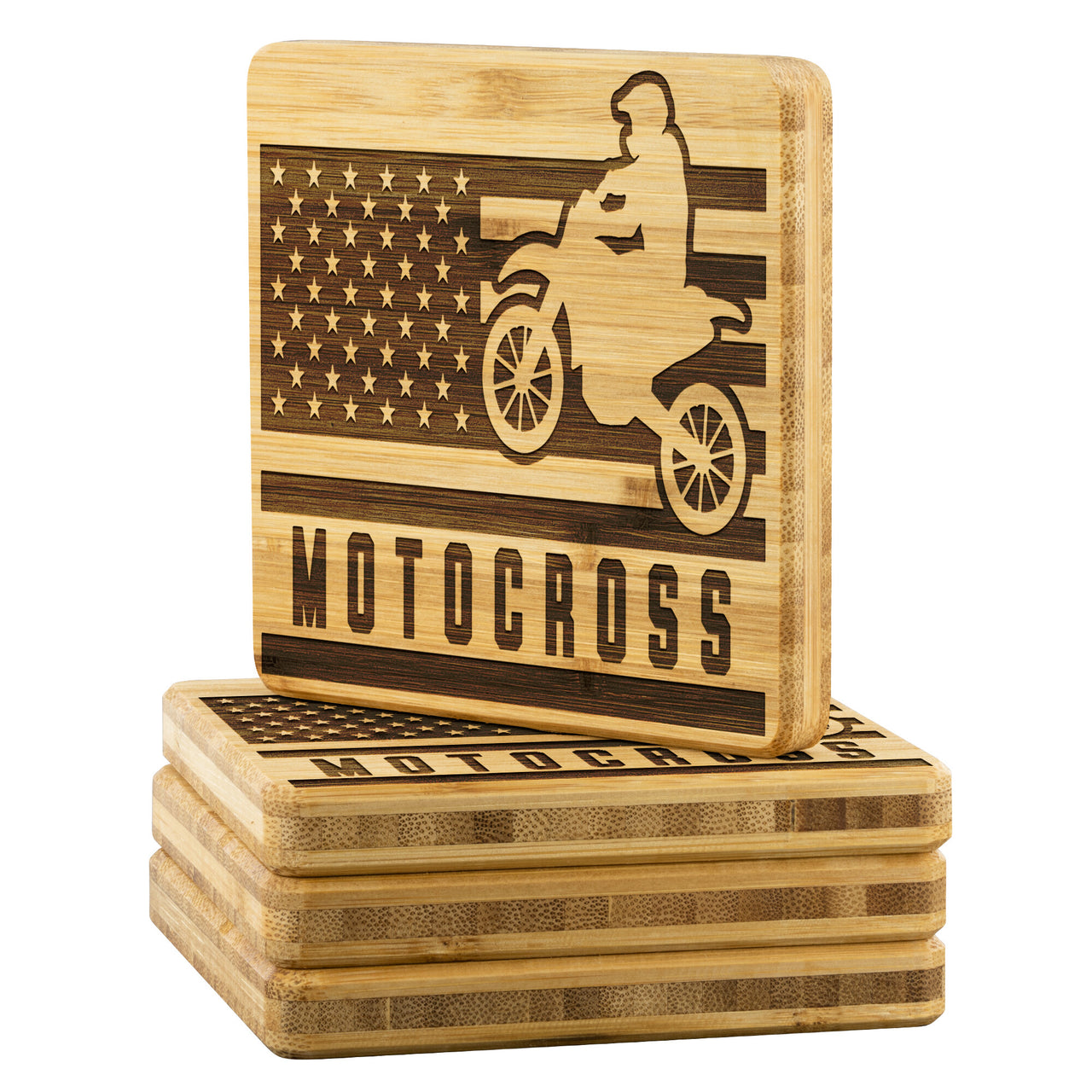 Motocross USA Bamboo Coaster
