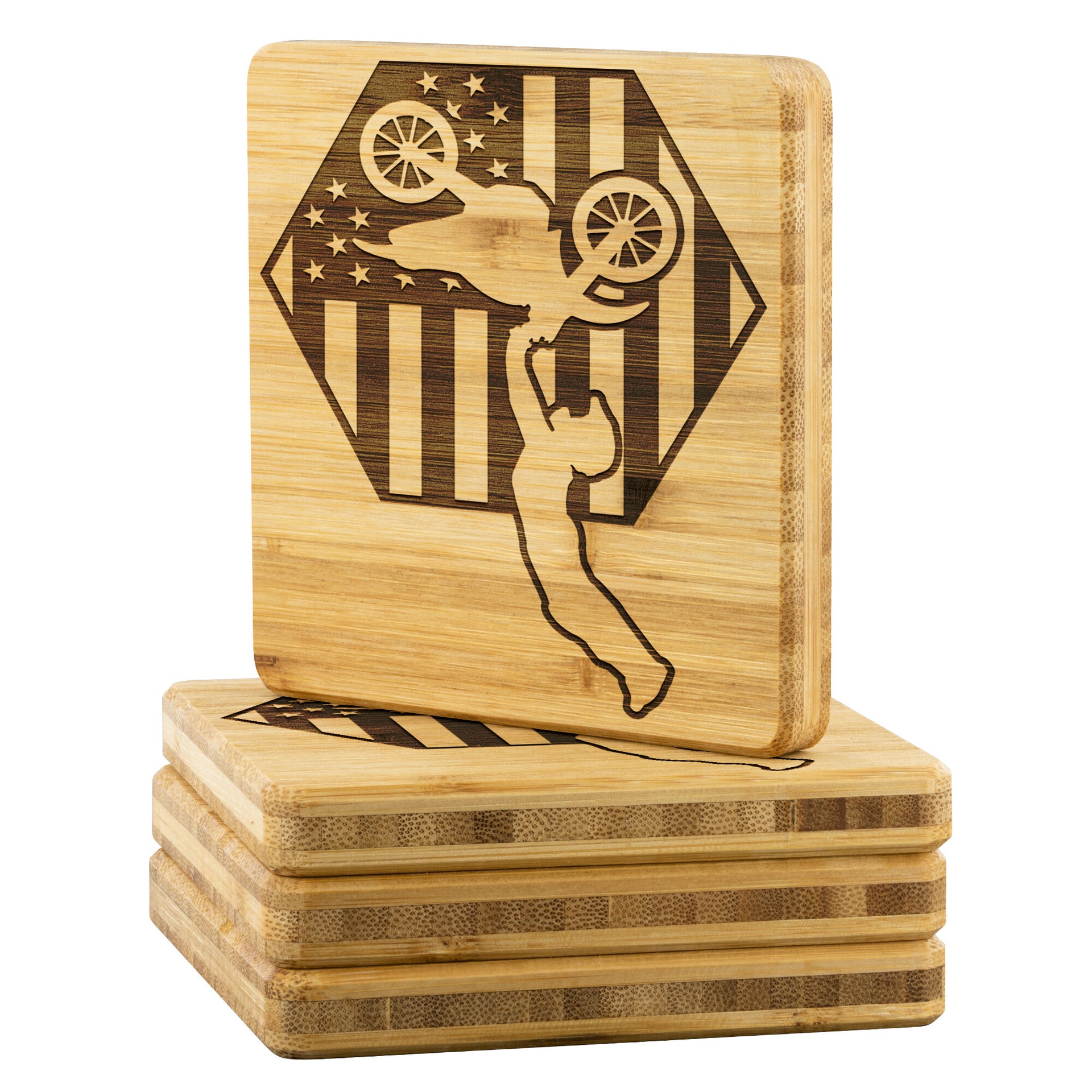 Motocross USA Bamboo Coaster