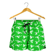 Motocross Women's Shorts in a custom-made racing style featuring moisture-wicking fabric, antibacterial technology, and an adjustable drawstring waistband for female dirt bike riders.