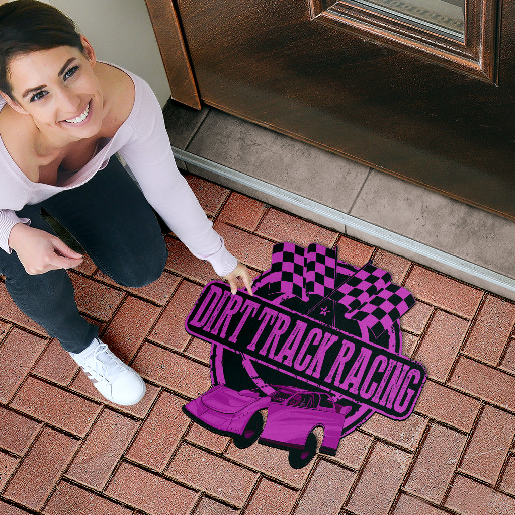 Custom shaped late model door mat