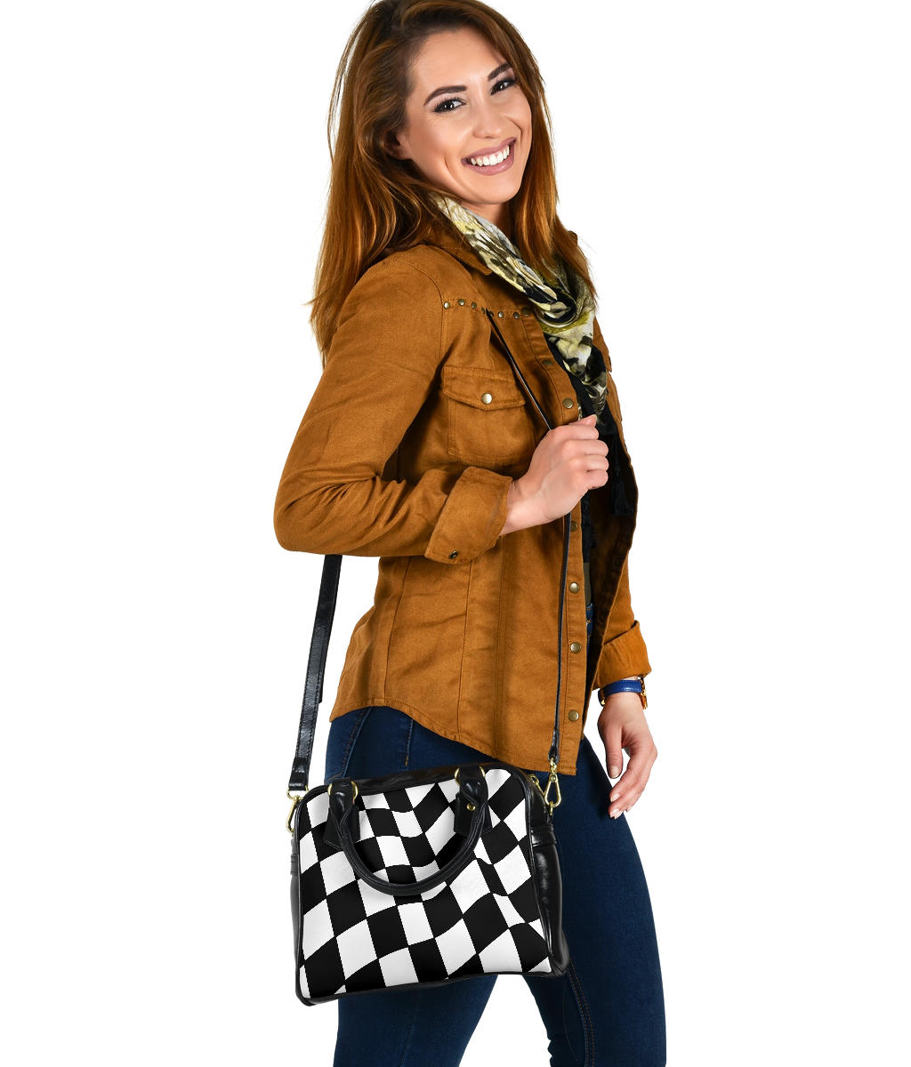 Racing Checkered Flag Shoulder Handbag
