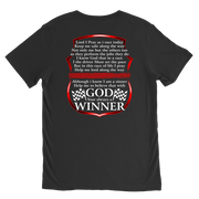Premium motorsport apparel collection featuring a bold graphic layout with the prayer text "Lord I Pray As I Race Today" displayed across high-quality t-shirts, track tanks, and hoodies.