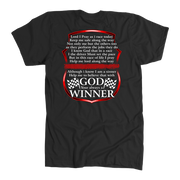 Premium motorsport apparel collection featuring a bold graphic layout with the prayer text "Lord I Pray As I Race Today" displayed across high-quality t-shirts, track tanks, and hoodies.
