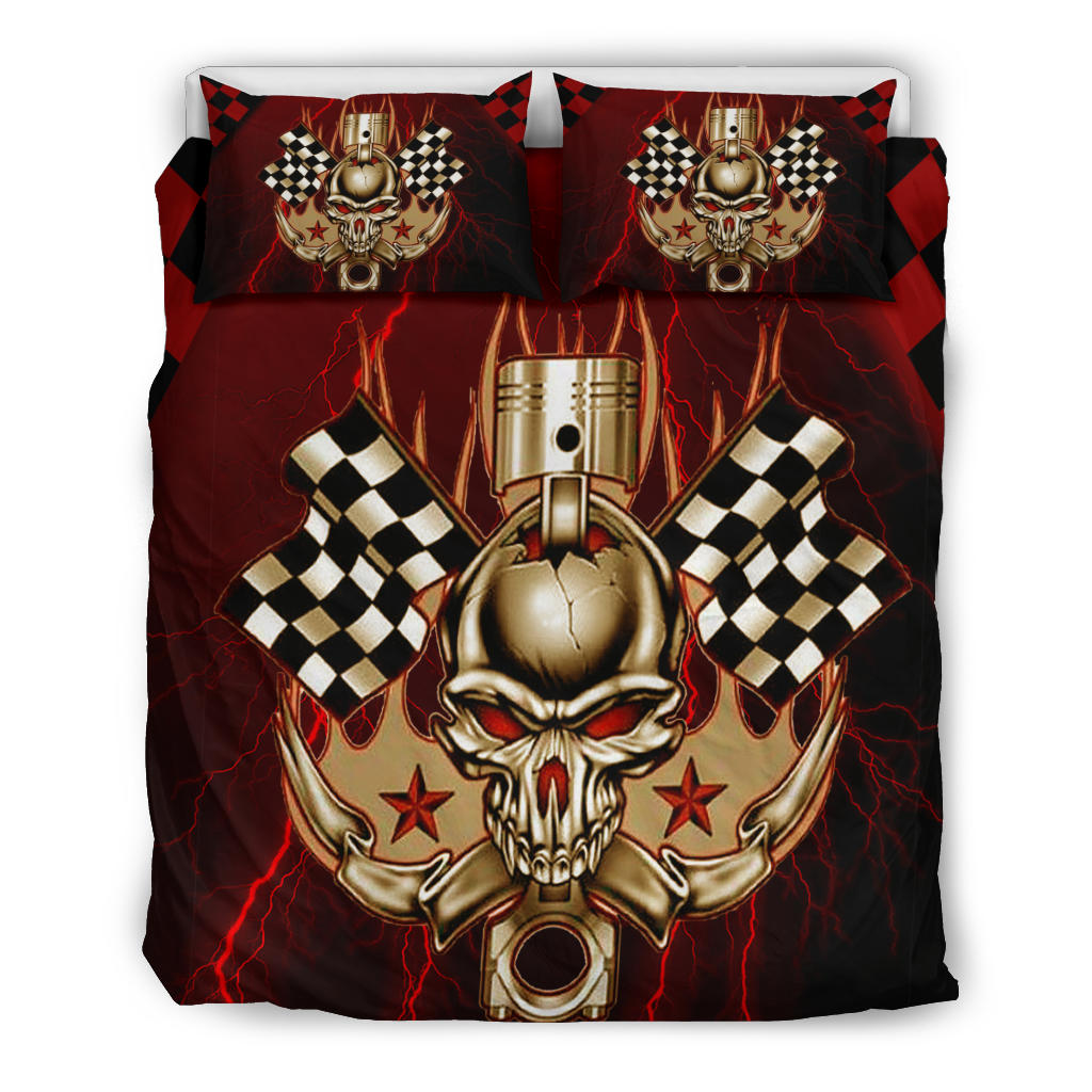 Racing Thunder Skull Bedding Set