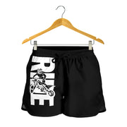 Ride Dirt Bike Women's Shorts in a custom-made motocross style featuring moisture-wicking fabric and an elastic waistband for female dirt bike riders.