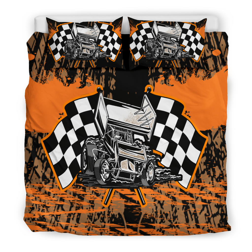 Sprint_Car_Racing_Bedding_Set_Black_Dirt_Track_Bedroom_Decor_RIIMB