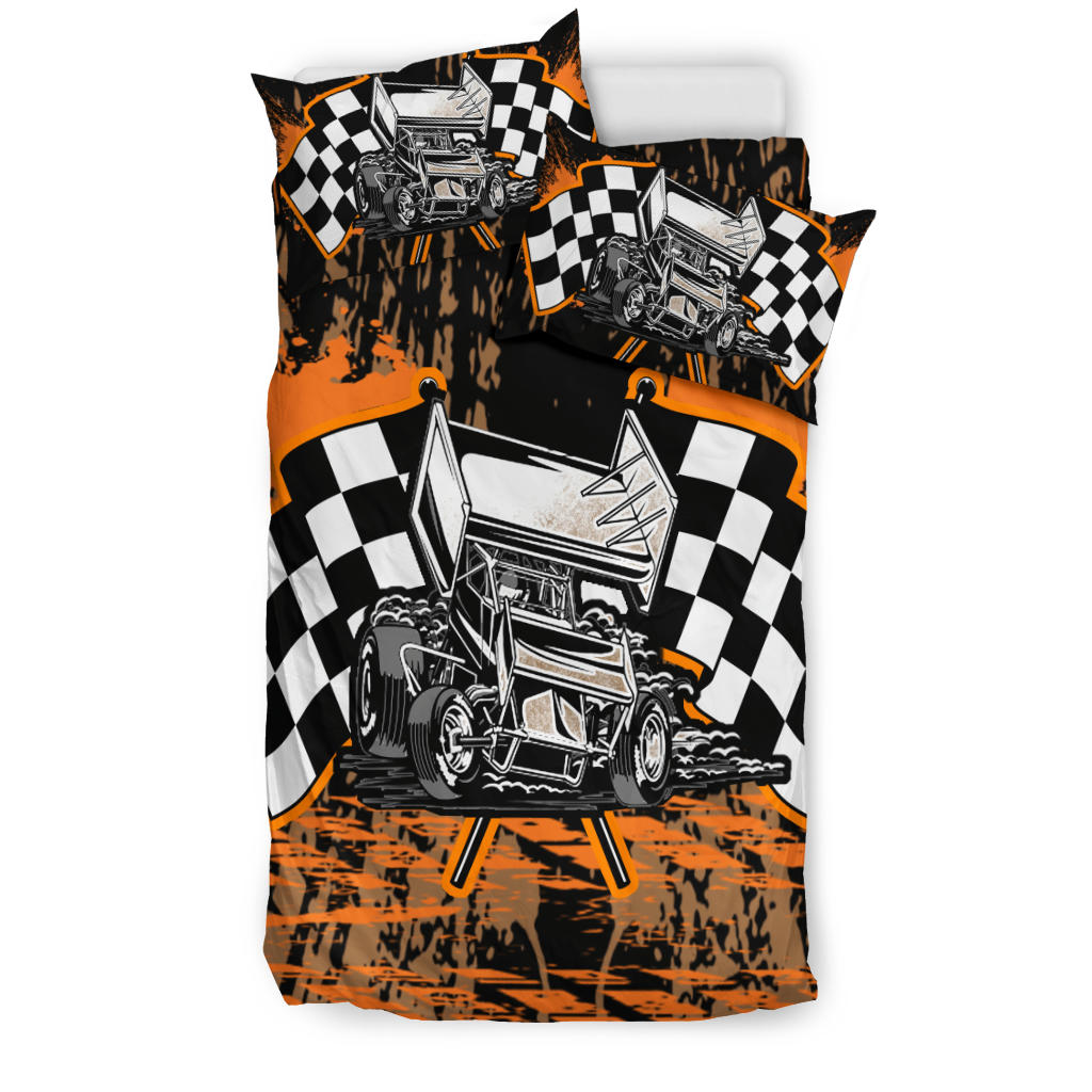 Sprint_Car_Racing_Bedding_Set_Black_Dirt_Track_Bedroom_Decor_RIIMB