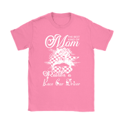 "The Best Kind Of Mom Raises A Race Car Driver" apparel collection featuring premium women's t-shirts, lightweight racerback tanks, and cozy fleece hoodies for racing families.