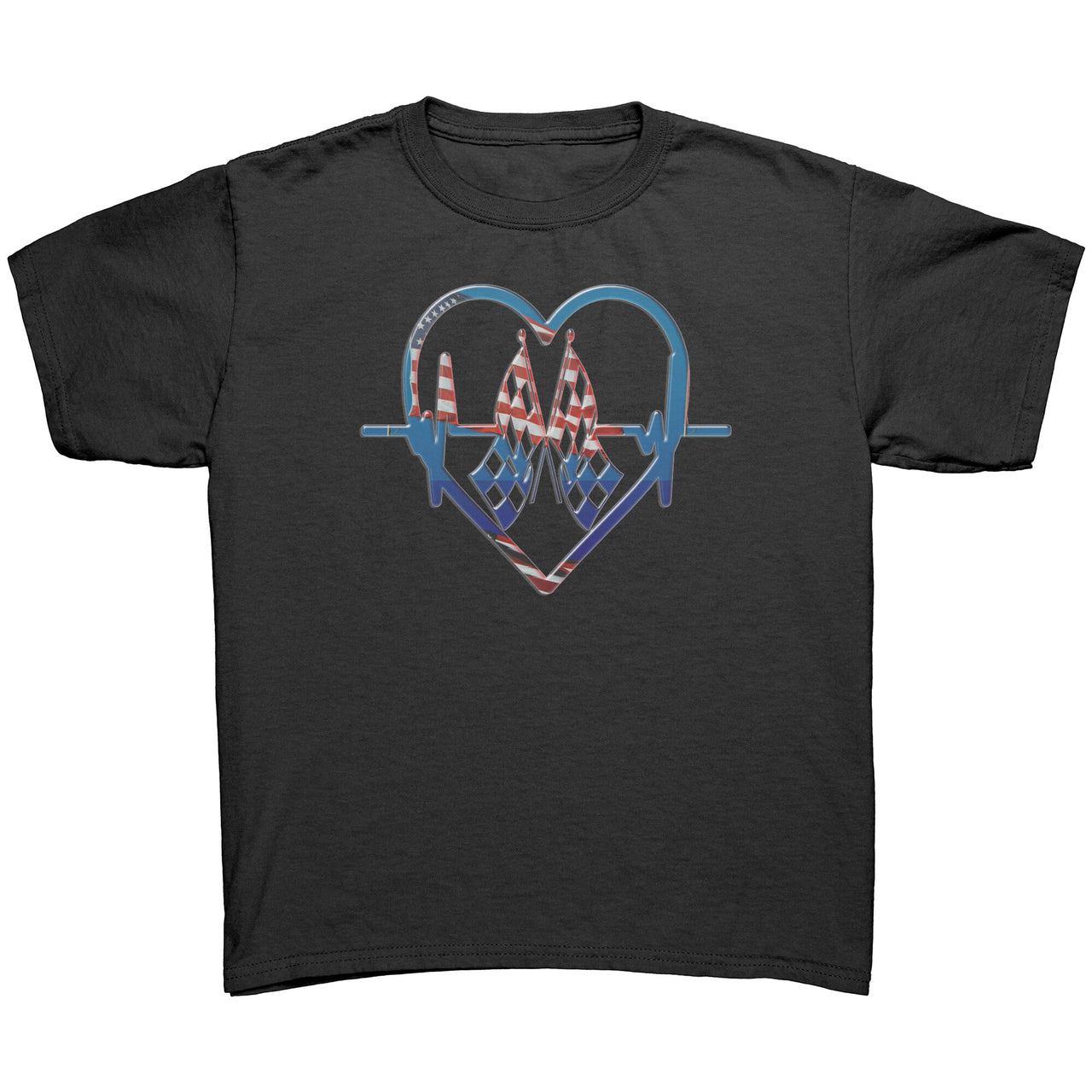 USA Racing Heartbeat Youth T-shirts/Hoodies