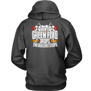 "When The Green Flag Drops The Bullshit Ends" apparel collection featuring premium men's and women's t-shirts, racerback tanks, and cozy fleece hoodies for racing fans.