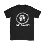 Women's motorsport apparel featuring the bold "Behind Every Racer Is His Grandma Screaming From The Stands" graphic, available in premium t-shirts, tanks, and hoodies.