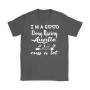 drag racing women's t-shirts